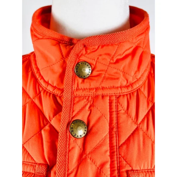 Polo Ralph Lauren Girls Vest Orange Quilted Vest Size S